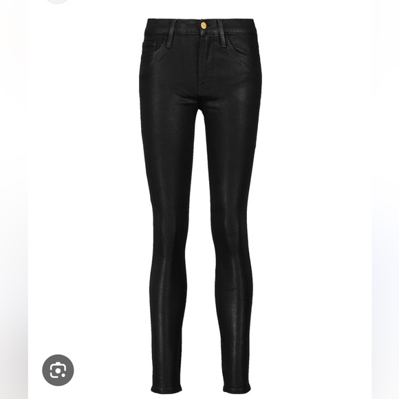 Frame Denim Shiny Black Leather Pants - Picture 10 of 11